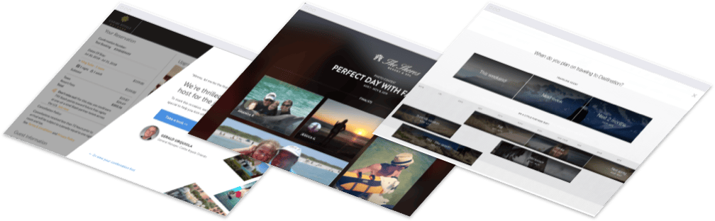 Isometric screenshots of Flip.to screens